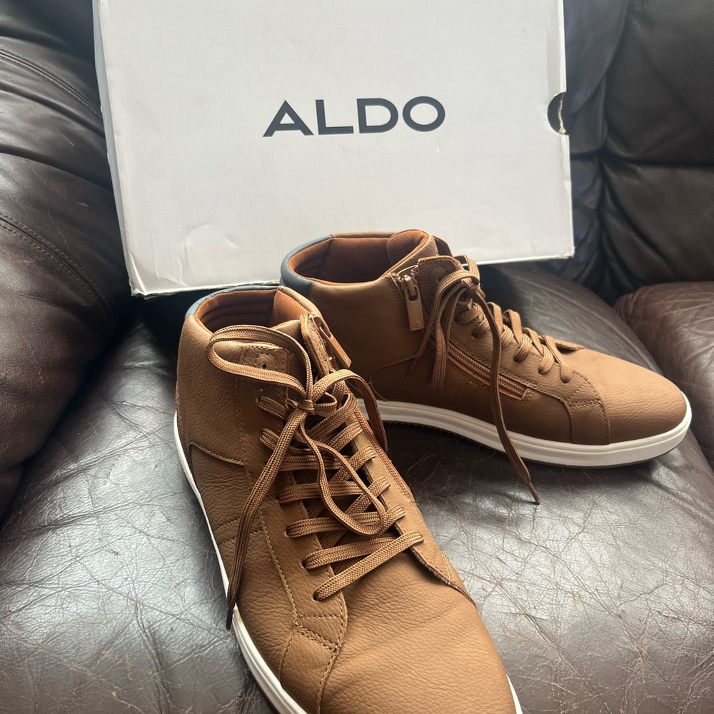 Aldo Men's Tan Leather Sneakers mens 12